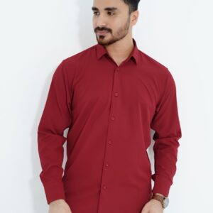 Maroon Color — Spandex Glossy Fabrics Shirt
